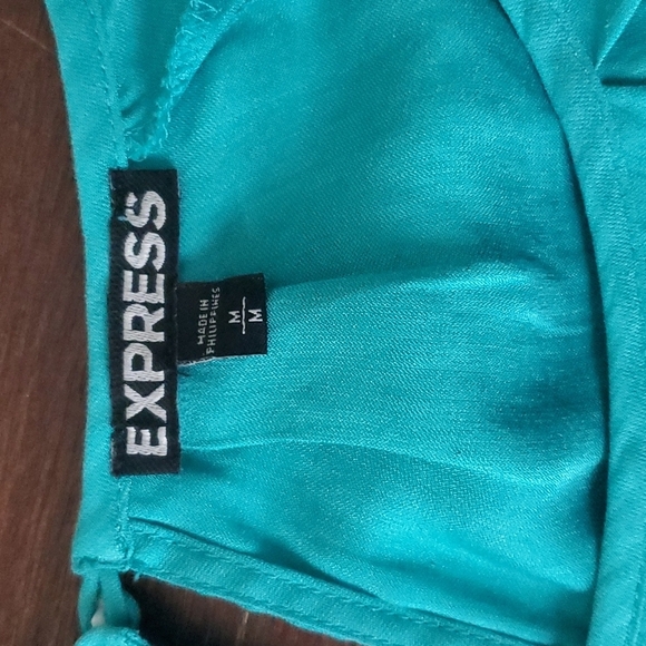 Express sz M teal puff sleeve blouse🌛 - Picture 6 of 9